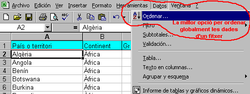 Ordenaci de dades